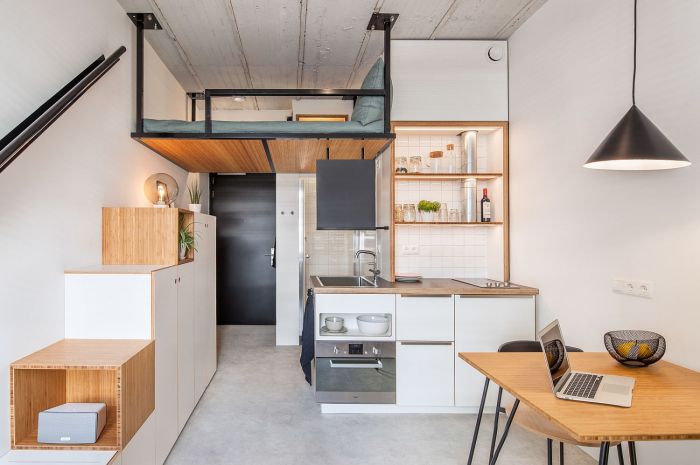 Apartment small living ideas room loft storage student bed ultra steps above rooms decoration